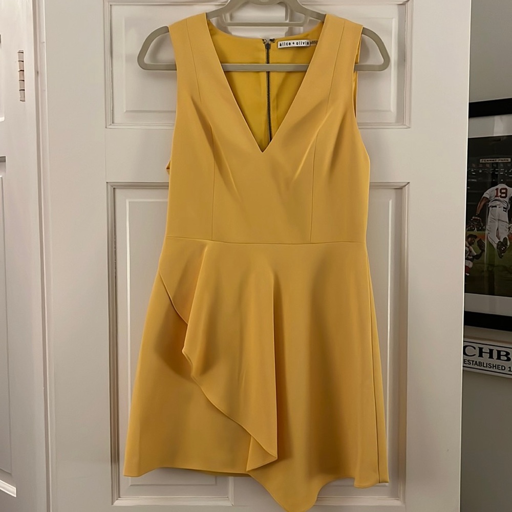 Alice + Olivia Asymmetric Draped Dress